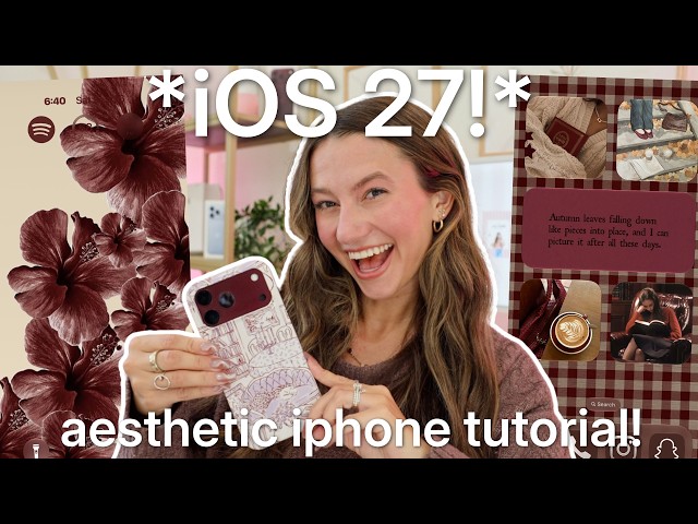 customizing my iPHONE 18 PRO MAX with iOS 27 to be AESTHETIC! *burgundy iphone customization*