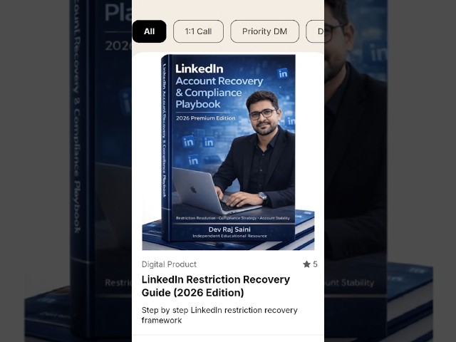 Recover LinkedIn Account 😱 Restricted Account Kaise Recover Kare (2026 Playbook) #shorts #linkedin
