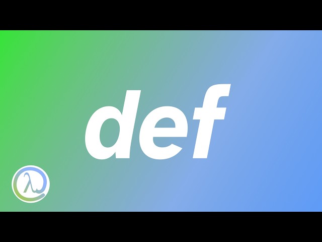 def Is Not a Function. It’s Not Even a Macro.