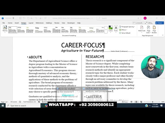 Exp25_Word_Ch01_CumulativeAssessment_Agriculture | Word Chapter 1 Grader Cumulative #word #office365