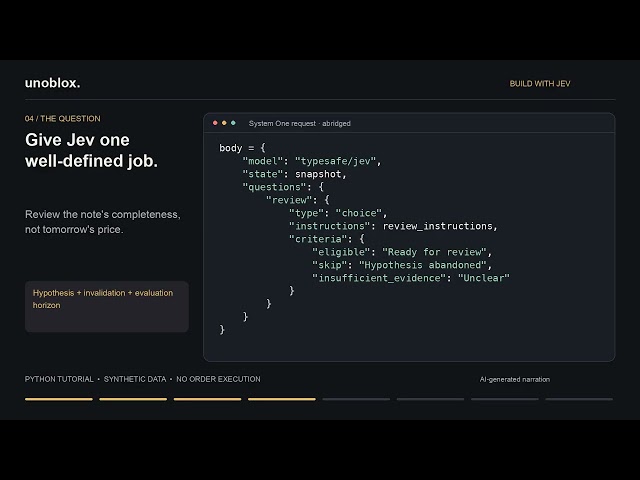 Build a Paper-Trading Review Assistant with Python + Jev | unoblox