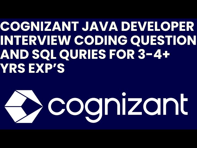 Java Developer & SQL Interview Coding Questions | asked were at Cognizant