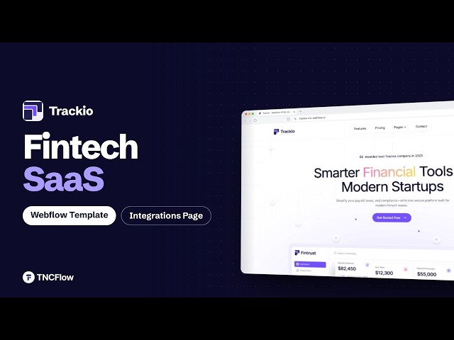 How to Build a Fintech SaaS Website Fast | Trackio Webflow Template