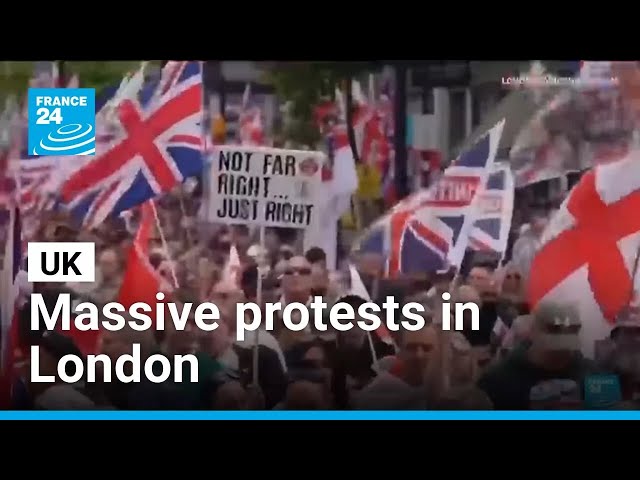 UK: Tens of thousands march in London in two separate protests • FRANCE 24 English