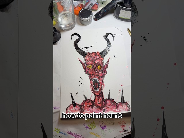 How to paint horns #painting #process #tutorial #watercolor #drawing