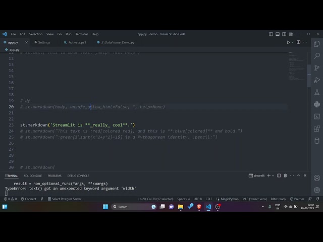 Data Flow and Text Methods in Streamlit App
