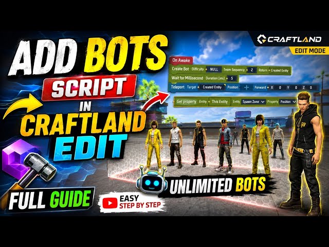 Make Add Bots Script In Craftland | Free Fire 