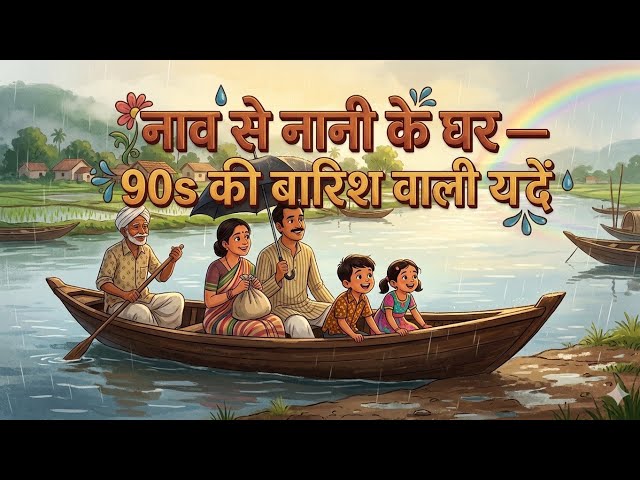 🛶 नाव से नानी के घर — 90s की बारिश वाली यादें,GHIBLI VIDEO STORY , #trending #ghibli 