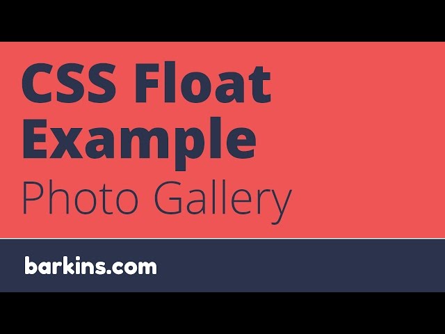 CSS Float Property: Photo Gallery Example