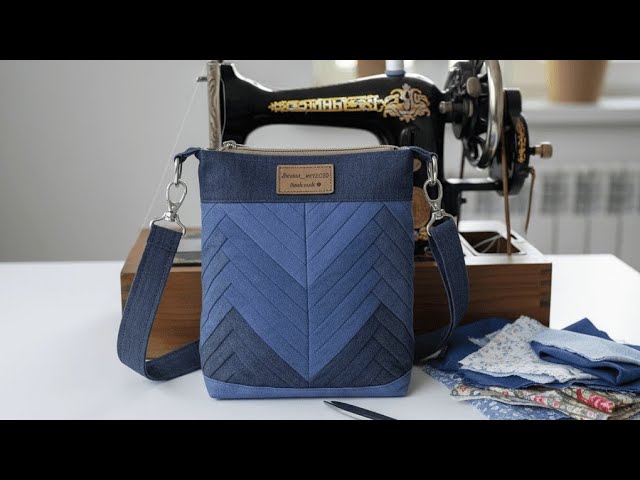 How to sew a patchwork crossbody:Let's sew a patchwork bag with jeans and (patchwork idea)