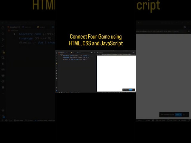 🎮 Build a Connect Four Game Using HTML, CSS & JavaScript #webdevelopment #frontend #html #css #js
