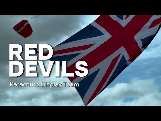 World's Largest Display Union Jack displayed by Red Devils Parachute Team at FIA 2024 #uk #fia2024