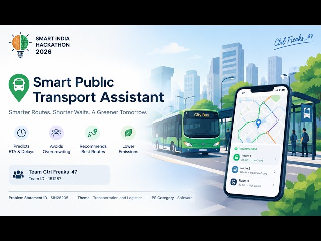 Smart Public Transport Assistant | AI-Powered Route Optimization | SIH 2026 | Ctrl Freaks_47