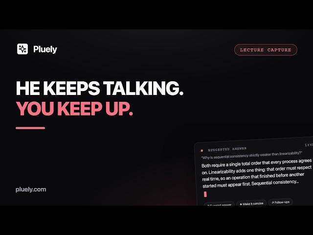 System Audio Lecture Capture: Live Captions and Pluely's Answers While the Professor Talks