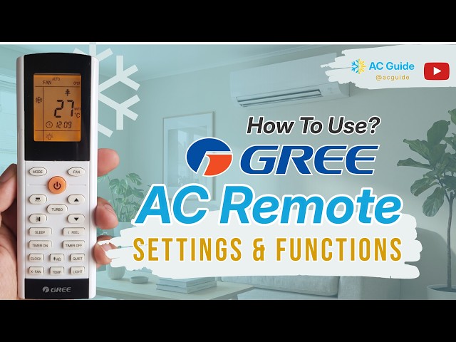 How To Use Gree Mini-Split AC Remote Buttons ( Settings & Functions ) | Model YAC1FB1