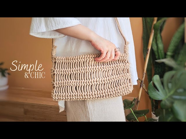 Easy Macrame Bag Tutorial | Adjustable Strap | Double Half Hitch Knot