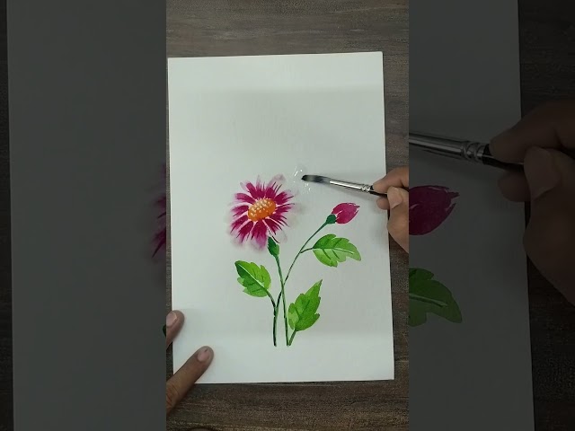Simple Watercolor flower painting#01