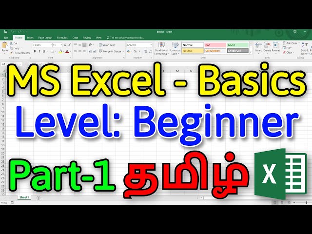 MS Excel Basics for Beginners in Tamil - Part 1