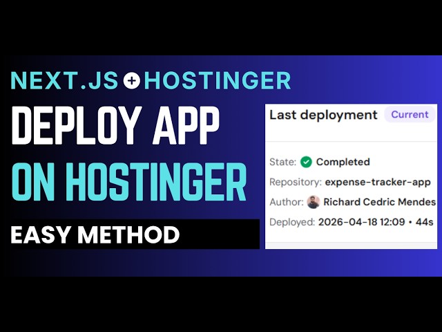 Deploy Next.js on Hostinger (Easy!) #nextjs