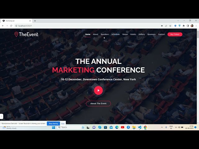 Angular 16 Events Website Template Free