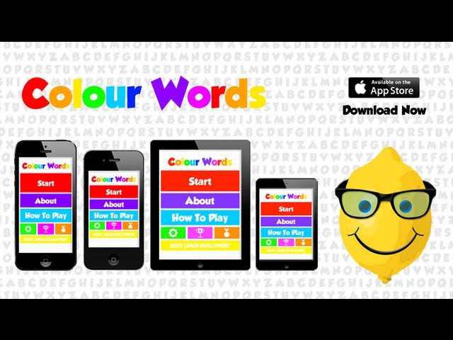 Colour Words (iPhone, iPad and iPod) - Geeky Lemon Development