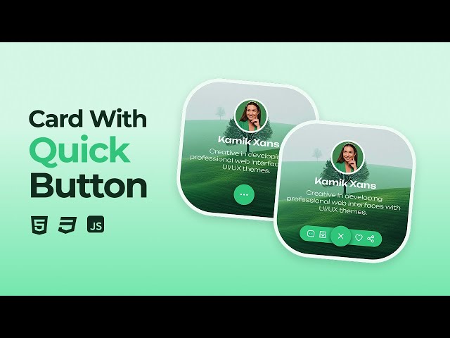 Card Design With Quick Action Button Using HTML CSS JavaScript