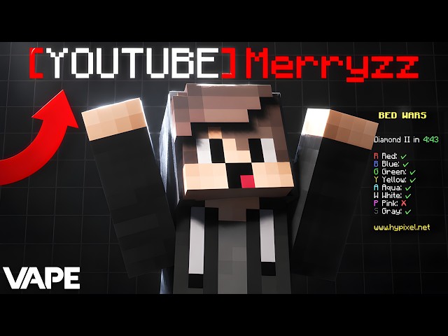 Hypixel YOUTUBE Rank Hacking with VAPE V4 (Uncut Bedwars Cheating)