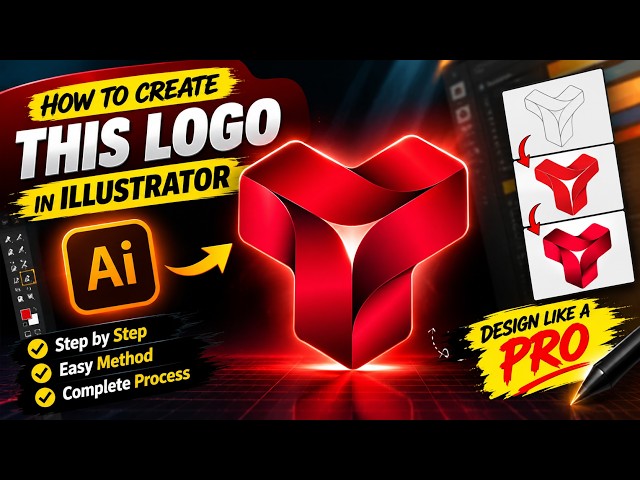 How to Create This Amazing 3D Logo in Adobe Illustrator | Step by Step Tutorial.
