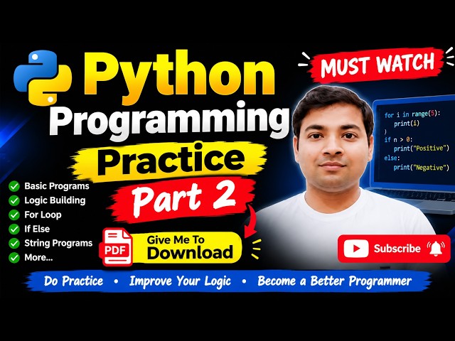 Python Programming Practice Part 2 | Practice Python Questions for Beginners | Day 14