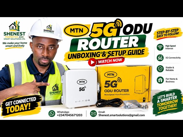 MTN 5G ODU ROUTER INSTALLATION: Unboxing, Set-Up for First Installation and fast Internet (speed)
