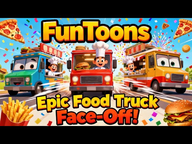 Epic Food Truck Face-Off 🍕🚚 | FunToons’ Ultimate Cartoon Cooking Battle!