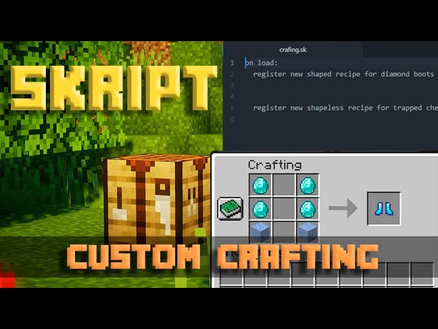How To Make Custom Crafting Recipes - Minecraft Skript Tutorial