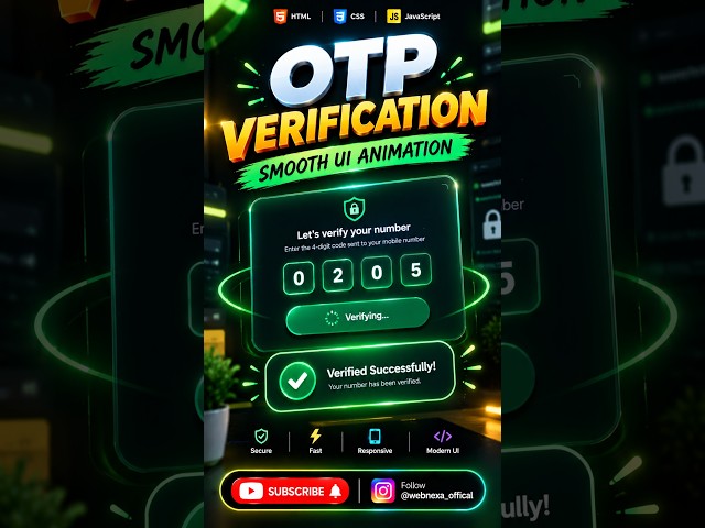 Smooth Dark/Light Mode Number Verification UI Animation! 🔐✨ #shorts #coding #webdevelopment