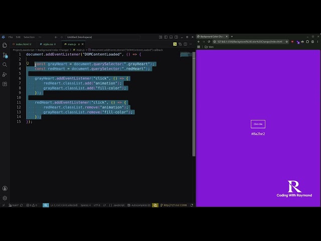Background Color Changer JavaScript (No talking, No AI)
