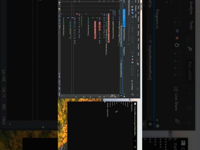 How to create K pattern using c, c++ and csharp python #viral ||#shorts ||#python ||#dsa ||#java