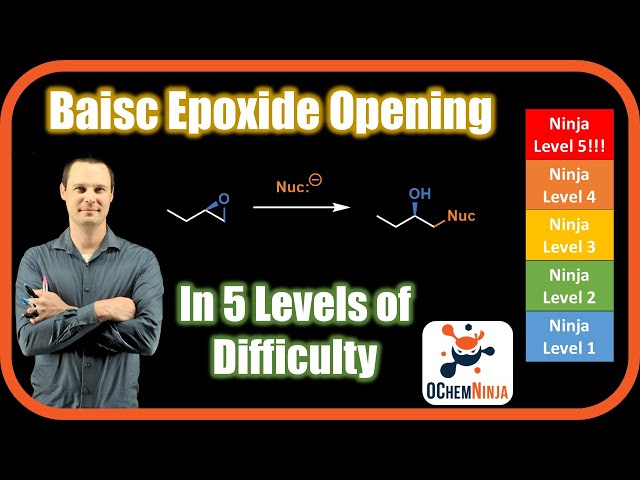 Epoxide Opening (Basic) - Explained in 5 Levels: Beginner → OChemNinja!
