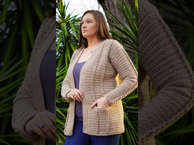What color(s) will you choose? #crochet #pattern #cardigan  #patternsale  #jacket #plussizefashion