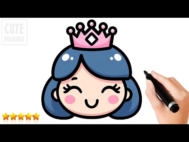 How to Draw a Cute Princess | Easy Step by Step Tutorial 👑