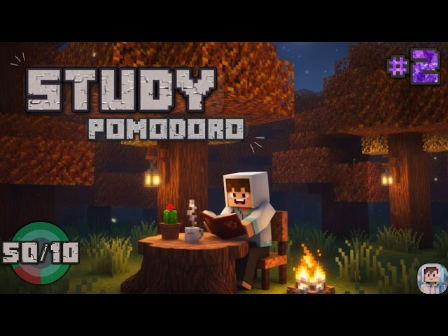 Minecraft Study with Me ⛏️ 4 Hour Pomodoro (50/10) | Deep Focus & Ambient Music