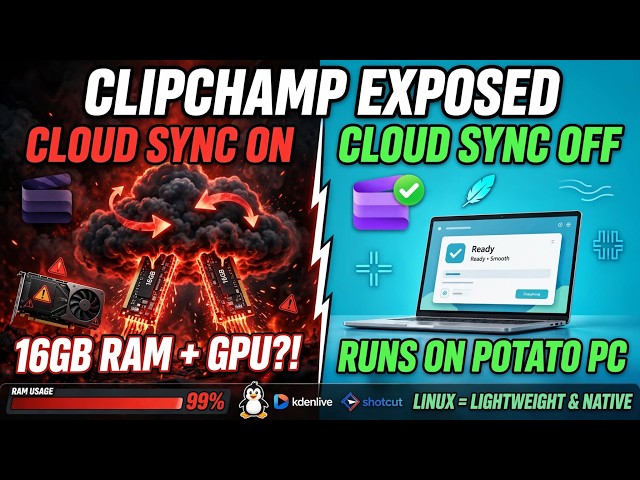 Clipchamp Needs 16GB RAM… Unless You Turn Off the Cloud | Penguin Power Tips