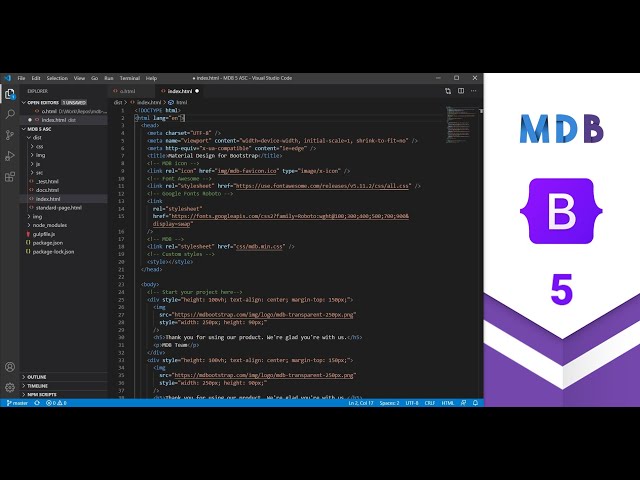 MDB 5 - Manual installation (Bootstrap 5 & Material Design 2.0)