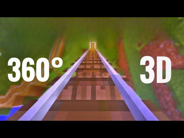 3D VR 360° Minecraft Roller Coaster 360 degrees 마인크래프트 롤러 코스터