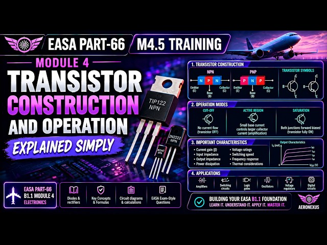 EASA Module 4 Electronics | Transistor Construction & Operation Explained (Part-66 B1.1 Training)