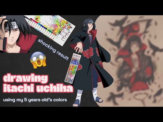 Drawing itachi uchiha using only 3 colors.🔥😵‍💫coloring itachi using doms.#itachi#anime#itachiuchiha