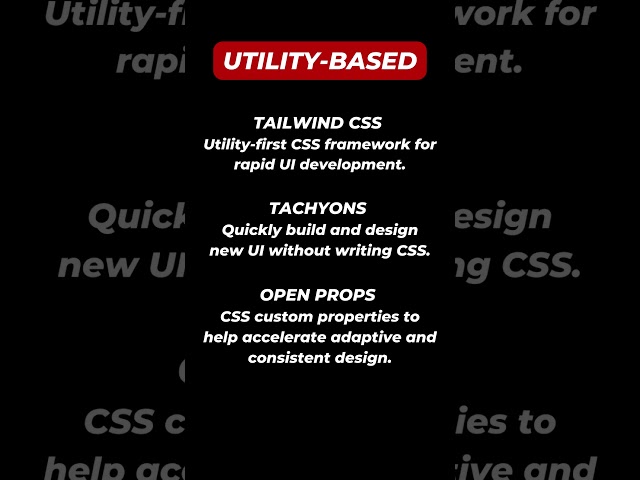 Awesome CSS Frameworks #css #cssframework  #shorts