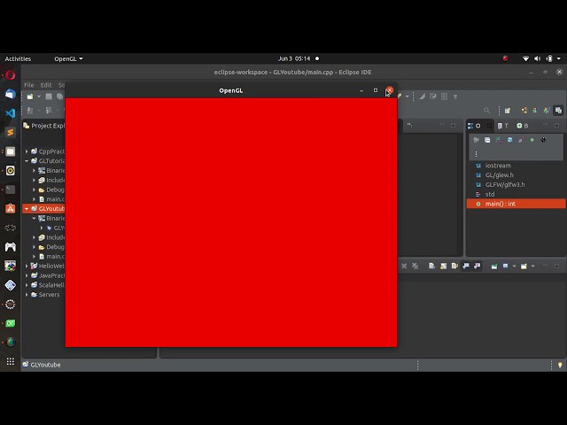 GLFW GLEW OpenGL Eclipse Ubuntu 20.04