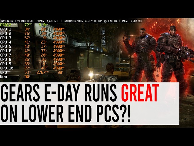 Gears of War EDay RTX 5060 & Min CPU Benchmarks | 1440P/1080P & Different Presets