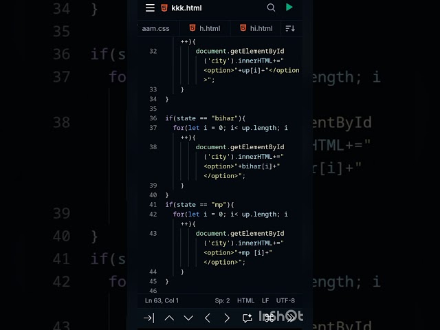 #html css js shorts#choose state and city selector #html code
