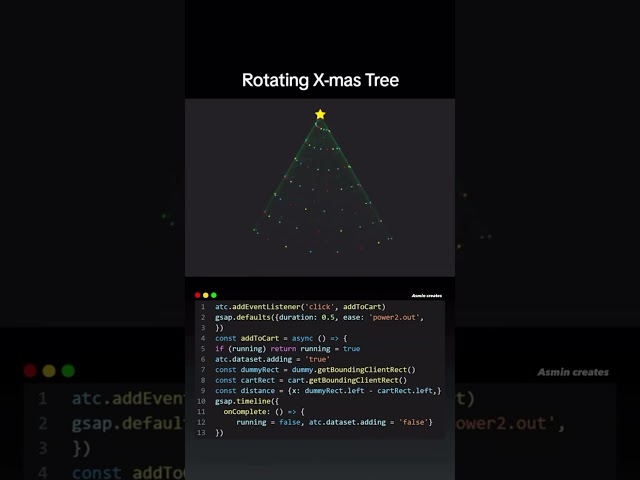 Roating X-Mas Tree using HTML, CSS and JavaScript