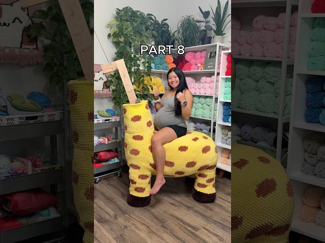 PART 8 of crocheting a lifesize giraffe for my son’s nursery! SOS, should I frog the neck?! #crochet
